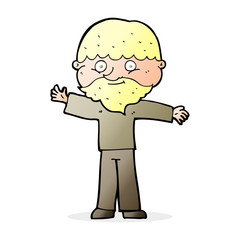 cartoon happy man with beard