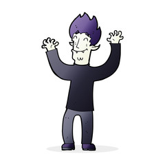 cartoon happy vampire man