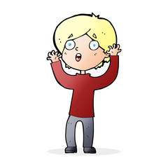 cartoon frightened man