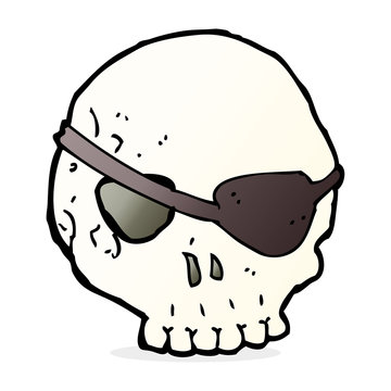 Cartoon Skull With Eye Patch