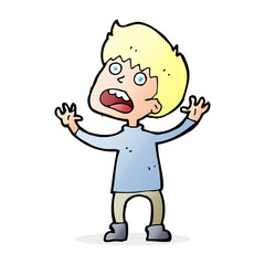 cartoon stressed boy