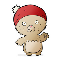 cartoon cute teddy bear in hat