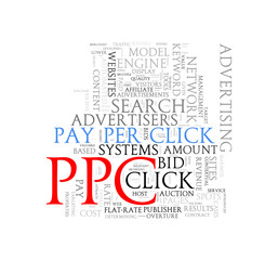 Word tags wordcloud of ppc pay per click