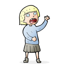 cartoon stressed out woman