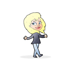 stress free woman cartoon