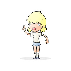 cartoon woman with idea