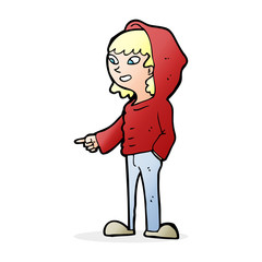 cartoon pointing teenager