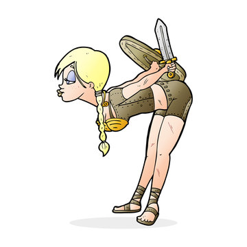 recommend clip art: cartoon viking girl bowing