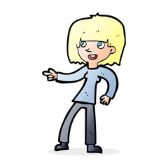 cartoon girl pointing