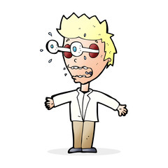 cartoon staring man
