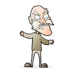 cartoon angry old man