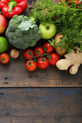 fresh vegetables on boards