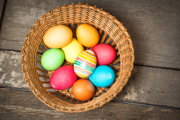 Easter eggs in the basket