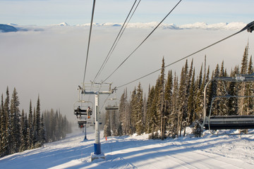 ski resort landscape view from chairlift