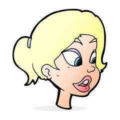 cartoon friendly woman