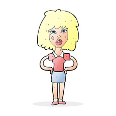 cartoon tough woman