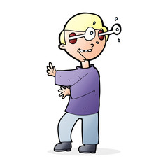 cartoon boy with popping out eyes
