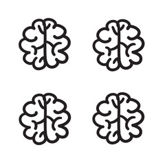 Fototapeta premium Hand drawn brain set vector icon illustration .