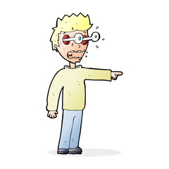 cartoon man with popping out eyes