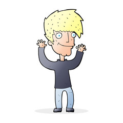 cartoon man waving arms