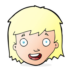 cartoon happy female face
