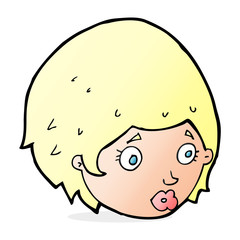 cartoon girl with concerned expression