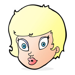Fototapeta premium cartoon surprised female face