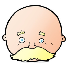 Fototapeta premium cartoon bald man with mustache