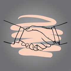 Hand drawn hands vector illustration symbol icon.