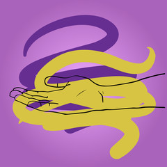 Hand drawn hands vector illustration symbol icon.