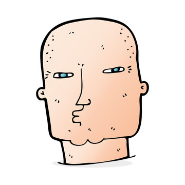 cartoon bald tough guy