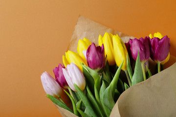 vivid spring bouquet of tulips