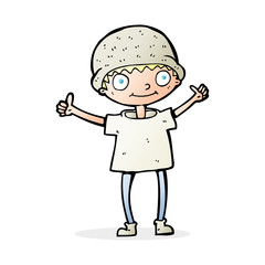 cartoon boy with positive attitude