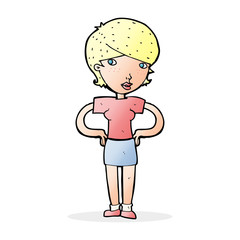 cartoon woman with hands on hips