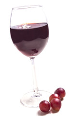 glass filled with grapes