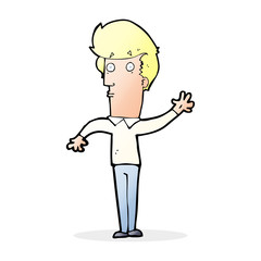 Obraz premium cartoon nervous man waving