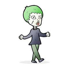 cartoon halloween zombie woman