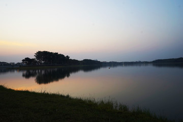 Fototapeta na wymiar Sunset on Nongbon Water Sports Center