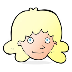 cartoon happy female face