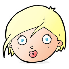 cartoon surprised female face