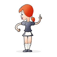 cartoon waitress calling order