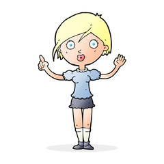 cartoon girl asking question