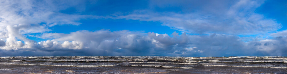 Panorama of a stormy sea. - 104197259
