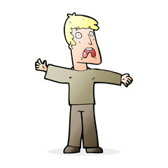 cartoon frightened man
