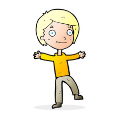 cartoon excited boy
