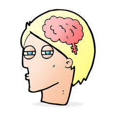 cartoon man thinking carefully