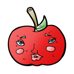 cartoon apple with face