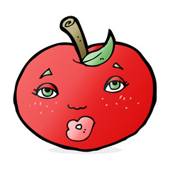 cartoon apple with face