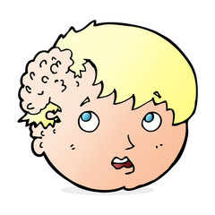 cartoon boy with ugly growth on head