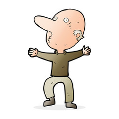 Fototapeta premium cartoon worried middle aged man